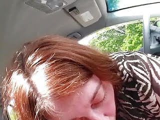 Red head mature bbw car play