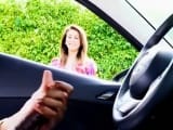BBC dick flash girl watching black guy masturbating in car