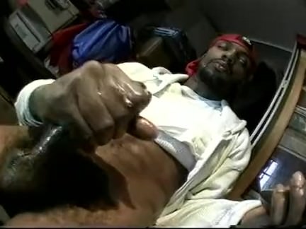 Wanking BBC dry in the store room