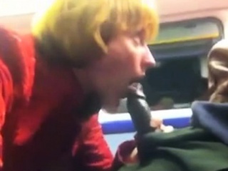 Voyeur Interracial Video in Train White Woman Sucks BBC
